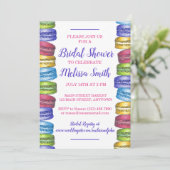 Pastel French Macaron Cookies Brautparty Party Einladung (Stehend Vorderseite)