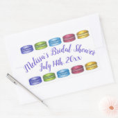 Pastel French Macaron Cookies Brautparty Party Rechteckiger Aufkleber (Umschlag)