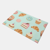 Pastel French Pastries Cute Dessert Pattern Fußmatte (Schrägansicht)