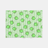Pastel Frog Baby Blanket - Kawaii Grüne Streifen Fleecedecke (Vorderseite (Horizontal))