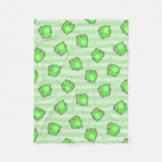 Pastel Frog Baby Blanket - Kawaii Grüne Streifen Fleecedecke