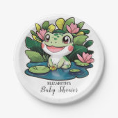 Pastel Frog Babydusche Pappteller (Vorderseite)