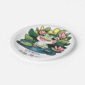 Pastel Frog Babydusche Pappteller (Schrägansicht)