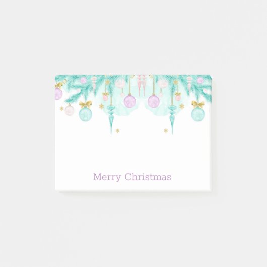 Pastel Frohe Weihnachten Post-it Klebezettel (Vorderseite)