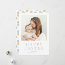 Pastel-Fröhliche-Ostern-Familien-Fotokarte | Benut