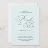 Pastel Frost Blue | Delikates Script-Brautparty Einladung (Vorderseite)