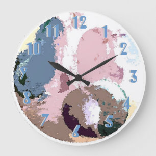 Pastel Fruit Motif Große Wanduhr