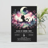 Pastel Fun Cat Geburtstag Einladung (Stehend Vorderseite)