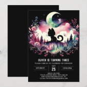 Pastel Fun Cat Geburtstag Einladung (Vorne/Hinten)