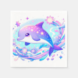 Pastel Fun Dolphin Babydusche Serviette