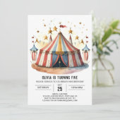 Pastel Fun Festival Circus Geburtstag Einladung (Stehend Vorderseite)