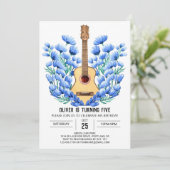 Pastel Fun Guitar Boy Birthday Einladung (Stehend Vorderseite)