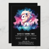 Pastel Fun Lion Birthday Einladung (Vorne/Hinten)