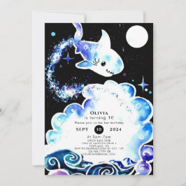 Pastel Fun Unterwasserhai Geburtstag Einladung