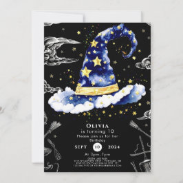 Pastel Fun Whimsical Wizard Geburtstag Einladung