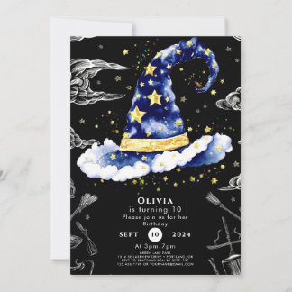 Pastel Fun Whimsical Wizard Geburtstag Einladung