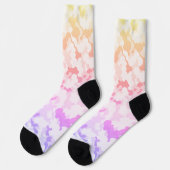 Pastel Funky Eclectic Boho Abstrakt Cloudy Sunset Socken (Linkes Detail)