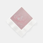 Pastel Fuschia Floral Motif Design Serviette (Ecke)