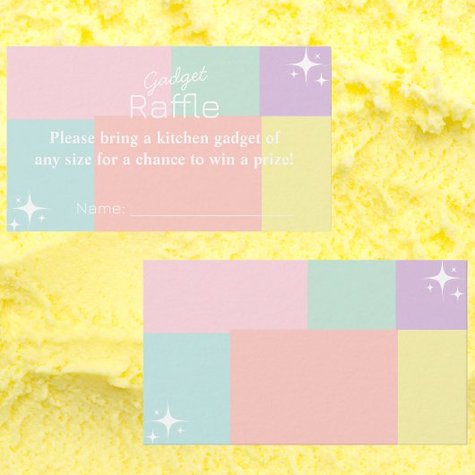 Pastel Gadget Raffle Brautparty Begleitkarte