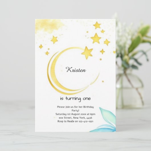 Pastel Galaxy Astro Adventure Geburtstag Einladung (Stehend Vorderseite)