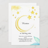 Pastel Galaxy Astro Adventure Geburtstag Einladung (Vorne/Hinten)