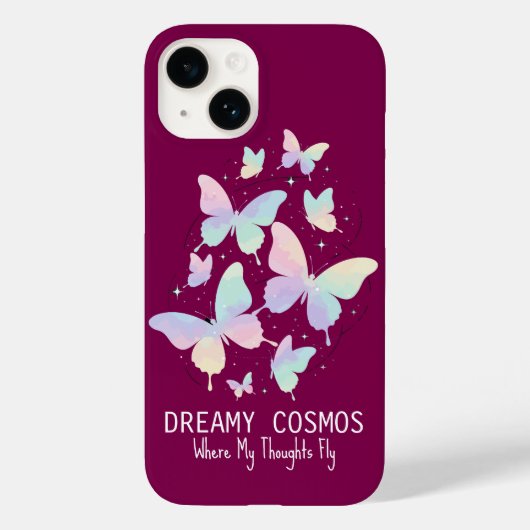 Pastel Galaxy Butterflies Dreamy Aesthetic Case-Mate iPhone Hülle (Rückseite)