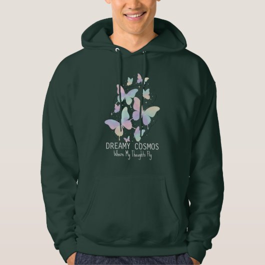 Pastel Galaxy Butterflies Dreamy Aesthetic Hoodie (Vorderseite)