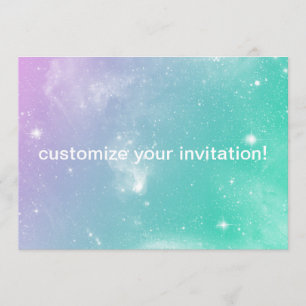 Pastel Galaxy Einladung für jede Veranstaltung!