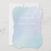 Pastel Galaxy Iridescent Wedding Einladung (Vorderseite)