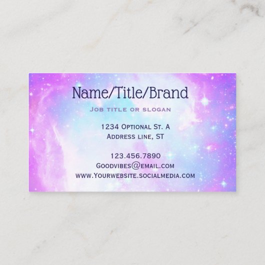 Pastel Galaxy Nebula Visitenkarte (Rückseite)