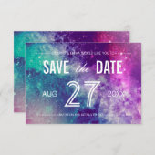 Pastel Galaxy Speichern Sie die Datumskarten Save The Date (Vorne/Hinten)