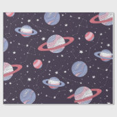 Pastel Galaxy Wrapping Paper Geschenkpapier (Flach)