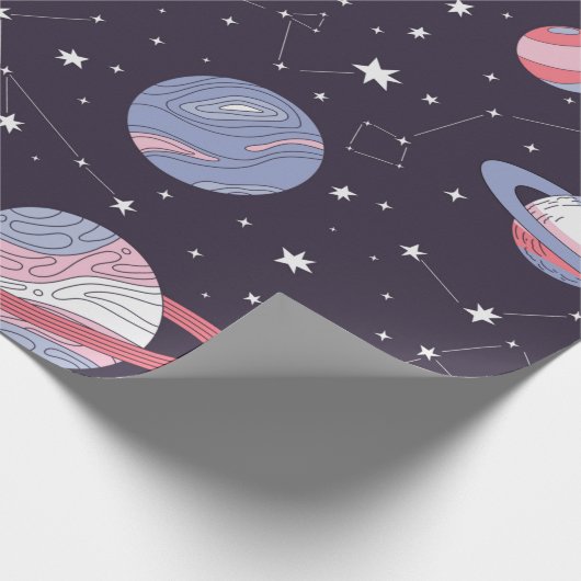 Pastel Galaxy Wrapping Paper Geschenkpapier (Ecke)