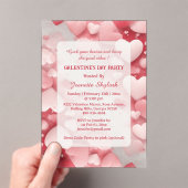 Pastel Galentine's Day Party Hearts Modern Ivory  Acryleinladungen (Insitu (Handheld))