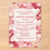Pastel Galentine's Day Party Hearts Modern Ivory  Acryleinladungen (Vorderseite)