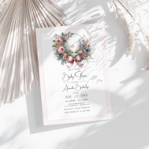 Pastel Garden Blooms Bow Floral Baby Dusche