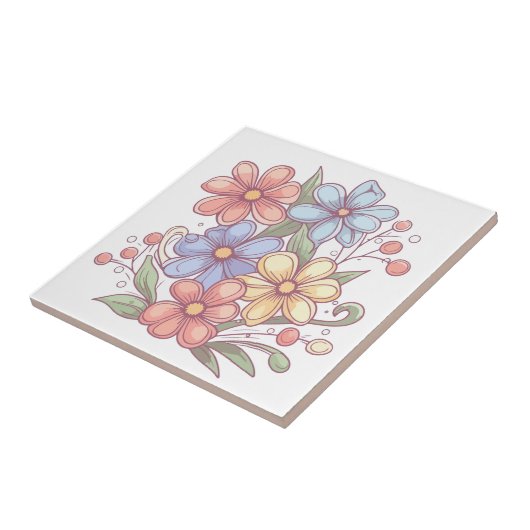 Pastel Garden Blooms Keramik Tile Fliese (Seite)