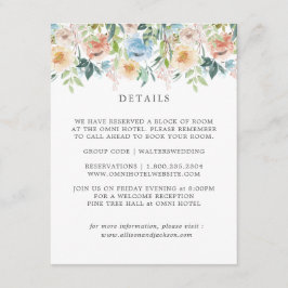 Pastel Garden Blue Floral Wedding Details Karten