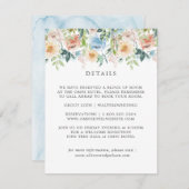 Pastel Garden Blue Floral Wedding Details Karten (Vorne/Hinten)