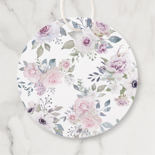 Pastel Garden Floral Wedding Vielen Dank Geschenkanhänger (Rückseite)