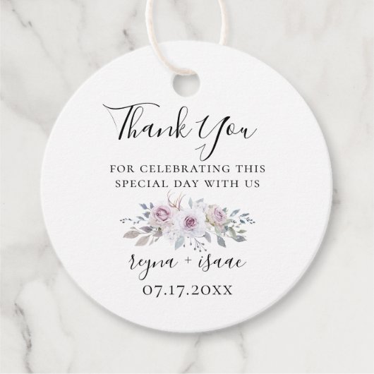 Pastel Garden Floral Wedding Vielen Dank Geschenkanhänger (Vorderseite)