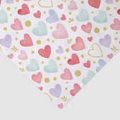 Pastel Garden Hearts & Gold Botanical Sparkle Seidenpapier (Ausschnitt)