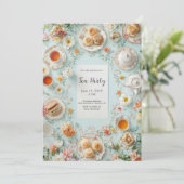 Pastel Garden Tea Party Einladung (Stehend Vorderseite)
