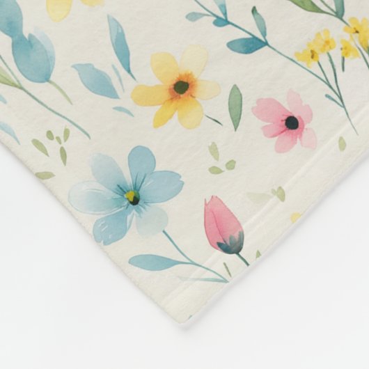 pastel garden watercolor florals fleecedecke (Ecke)