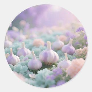 Pastel Garlic Garden Dreamscape Runder Aufkleber