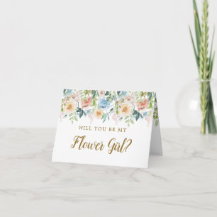 Pastel-Garten-Blumen Wirst du mein Blumenmädchen s Einladung