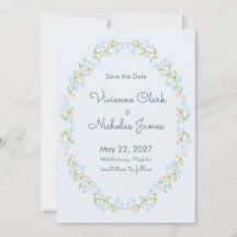 Pastel-Gartenband Blumige Save-the-Date-Karte