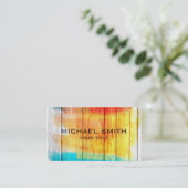 Pastel gefärbt auf Holz #4 Visitenkarte (Stehend Vorderseite)