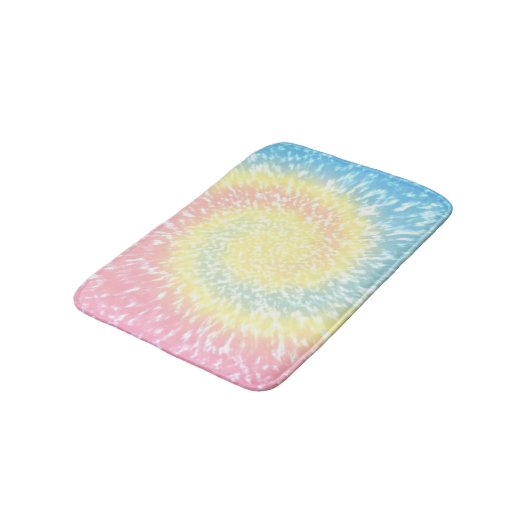 Pastel Gefärbte Krawatte Hippie Swirl Badematte (Schrägansicht)