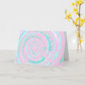 Pastel Gefärbte Krawatte Muster Pink Aqua Minze Gr Karte (Gelbe Blume)